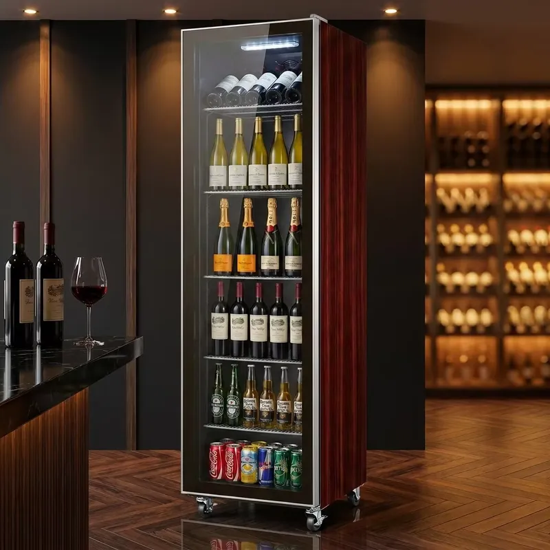 Wine Beer Cooler Fridge - Refrigerador Vertical para Exhibición de Vino,