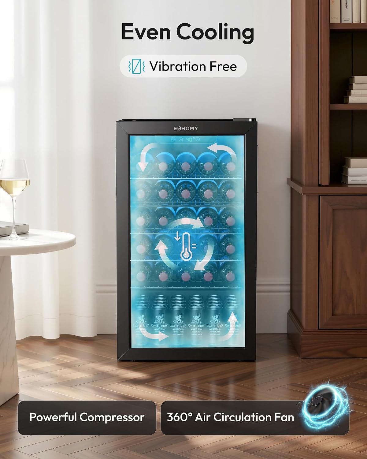 Enfriador de Bebidas de 125 La - Wine Beer Cooler Fridge reseña y precio