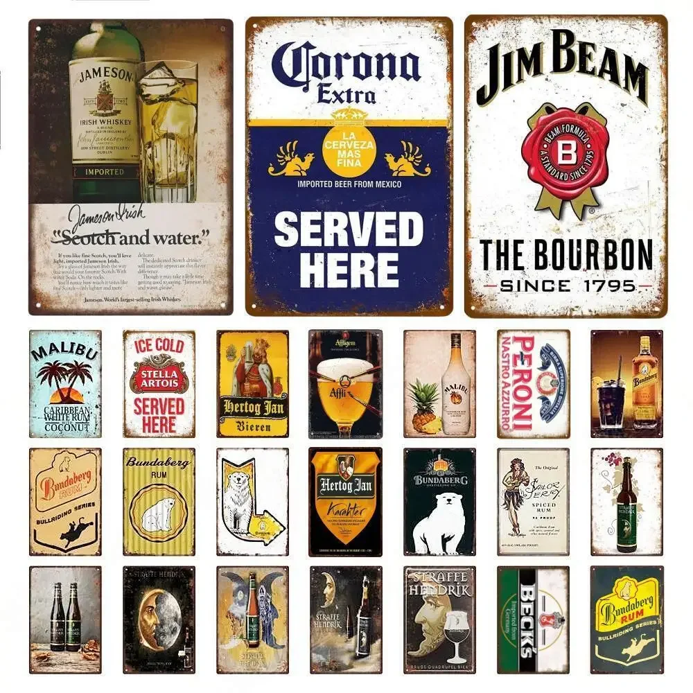 Cartel de Metal de marca de ce - Wine Beer Brand reseña y precio