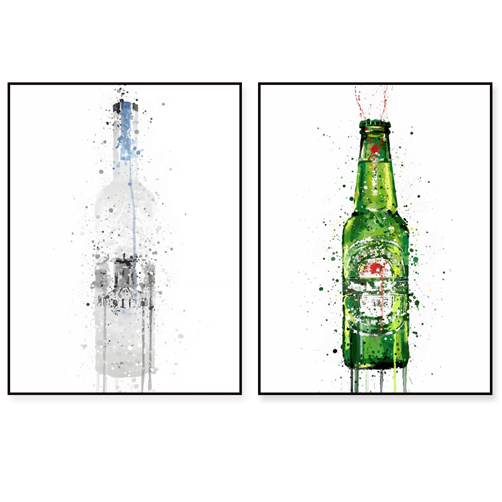 Póster artístico de champán, c - Beer Wine Gin reseña y precio