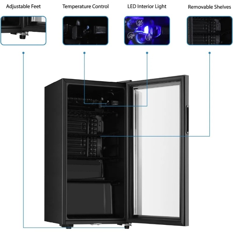 Refrigerador para bebidas, min - Wine Beer Cooler Fridge reseña y precio